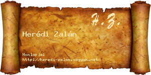 Herédi Zalán névjegykártya